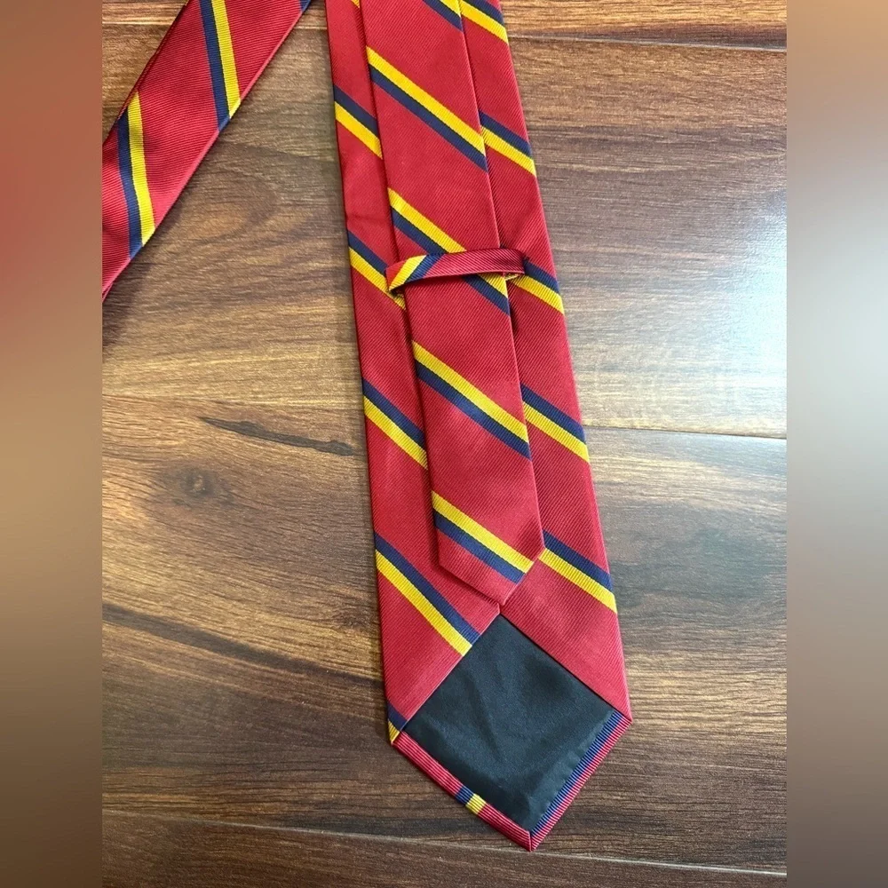 J. CREW Factory Silk Red and Yellow Striped Necktie